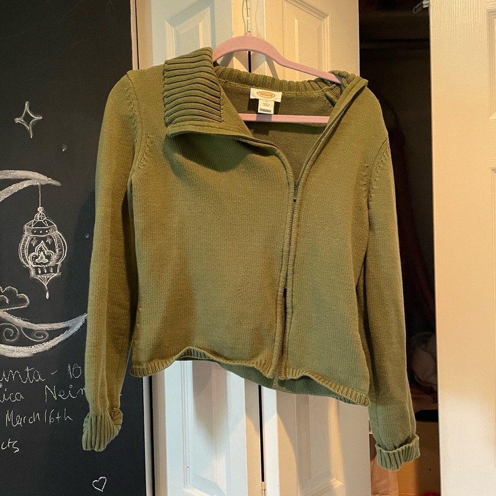 Talbots sage green double zipper Y2K asymmetrical jacket